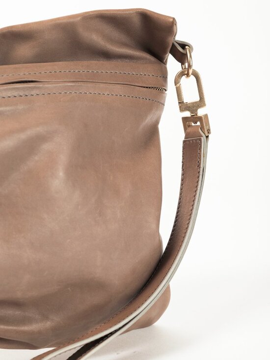 Brunello Cucinelli Taupe Leather Bow Clutch - Picture 5 of 9